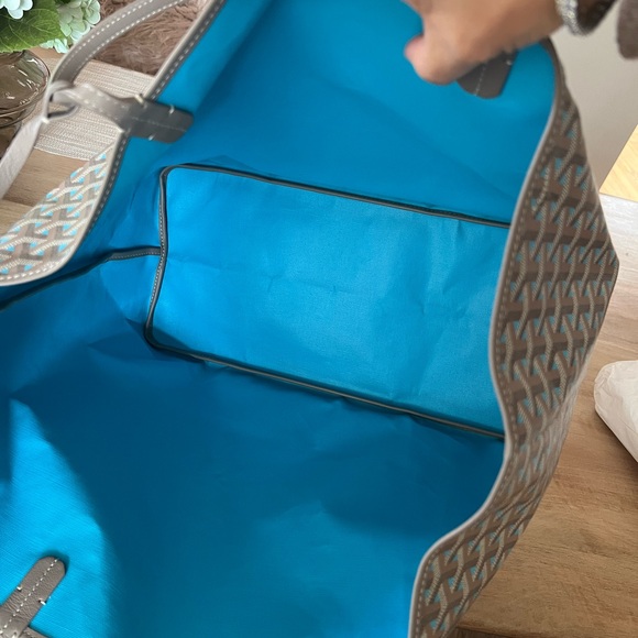 Rare Goyard GM Limited Edition Turquoise blue and Greige St Louis Tote Bag - Picture 11 of 16